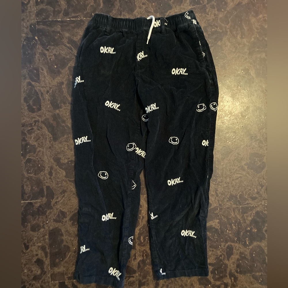 Urban Outfitters Black Embroidery Corduroy Pants